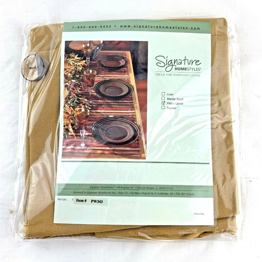 Pillow cover pillowcase caramel brown button 18x18 - Picture 6 of 7